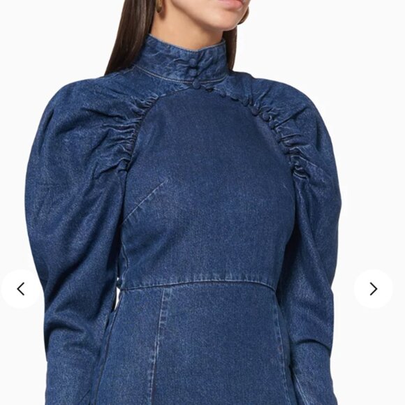 ROTATE Birger Christensen Kim Denim Mini Dress Sz XS - Picture 4 of 14